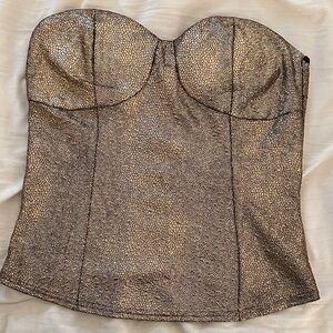 Metallic Strapless Bustier Top
